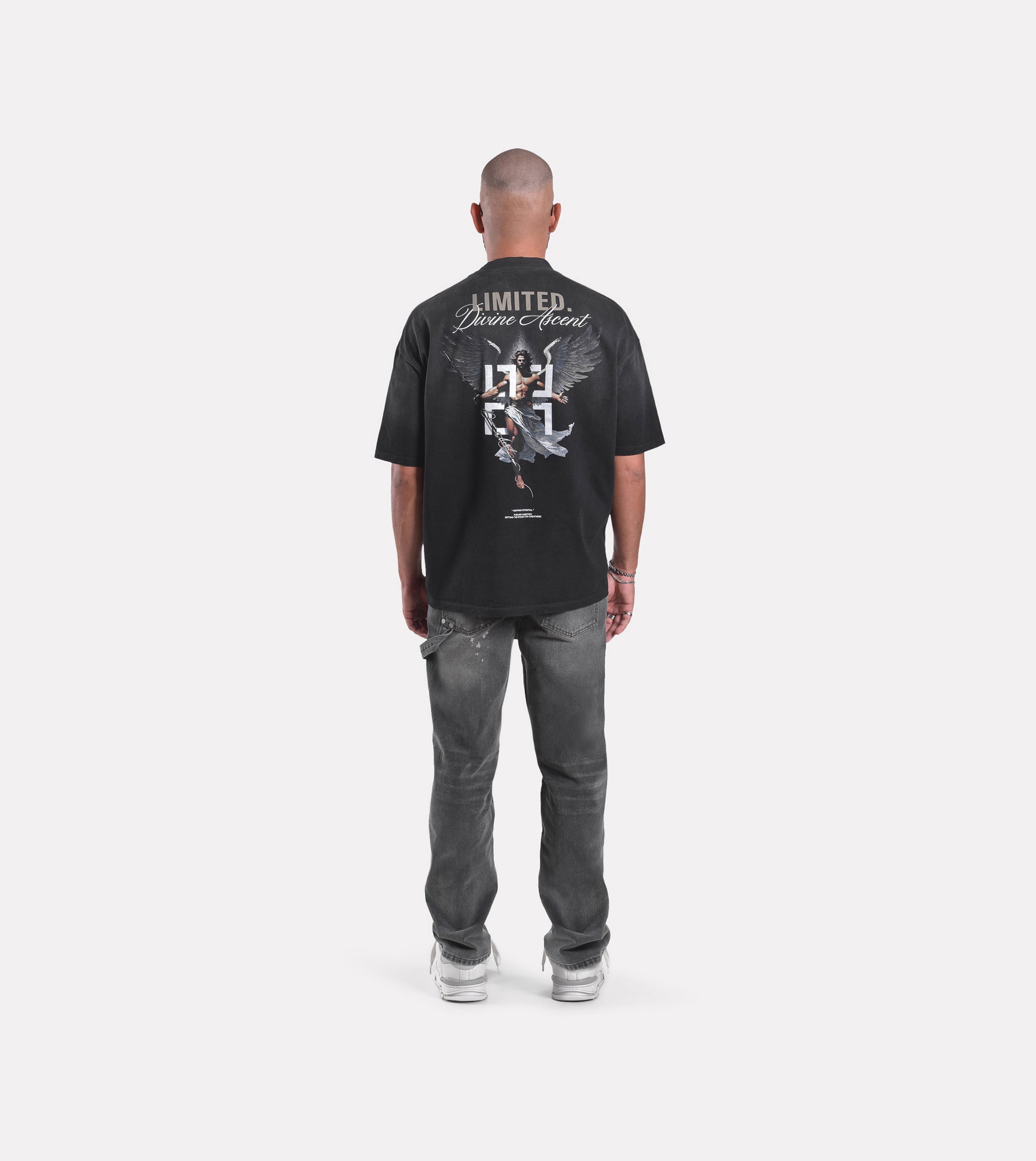 LIMITED. Infinity Carpenter Denim - Grey with Paint Splatter