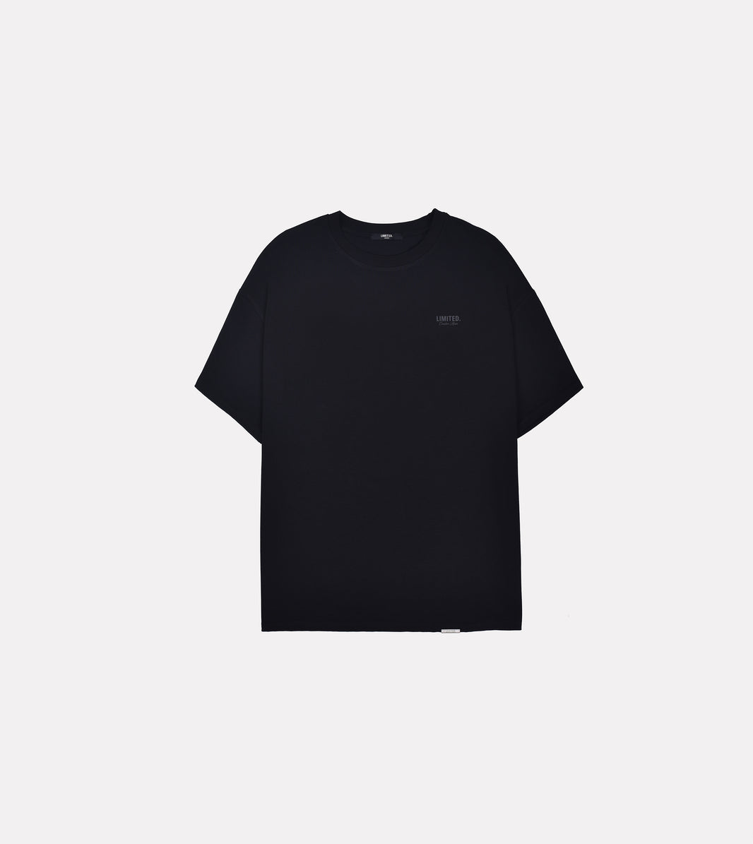 LIMITED. Oversized mens t-shirt in black with black signature 'Creative House' branding on the back.