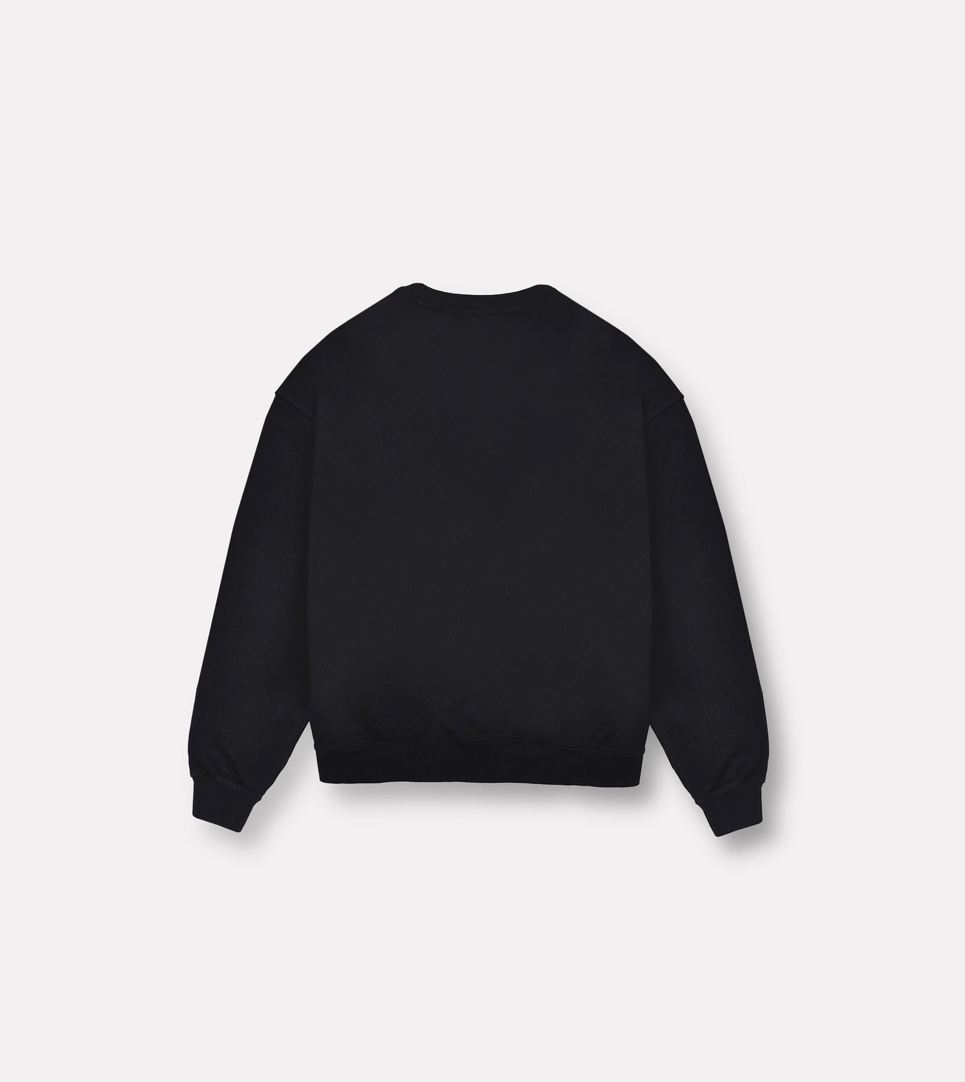 LIMITED. mens oversized black fleece sweatshirt back view and minimalistic
