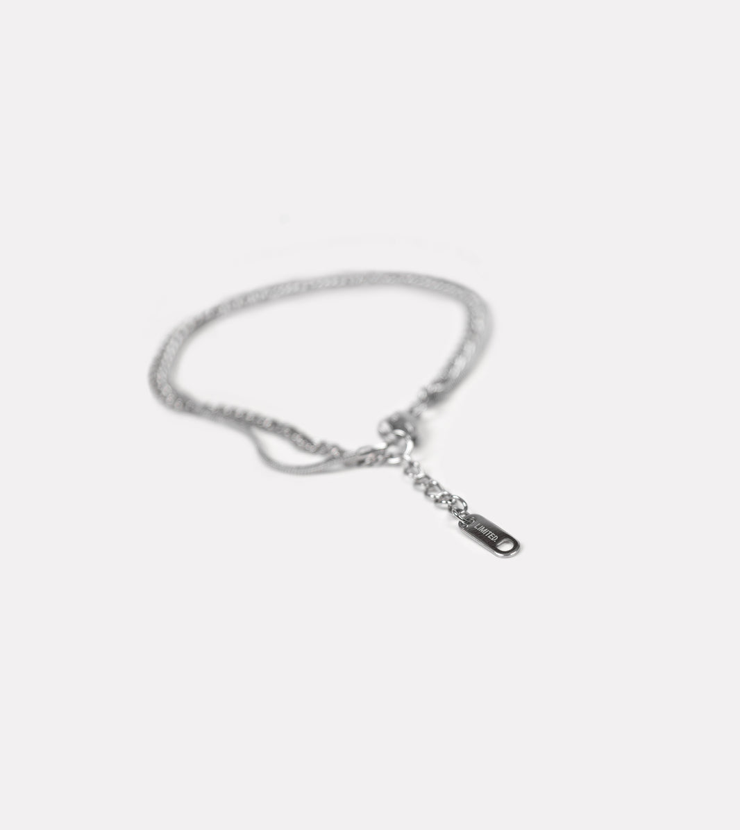 Signature LIMITED. double chain bracelet finished in stainless steel. Men's bracelet with engraving
