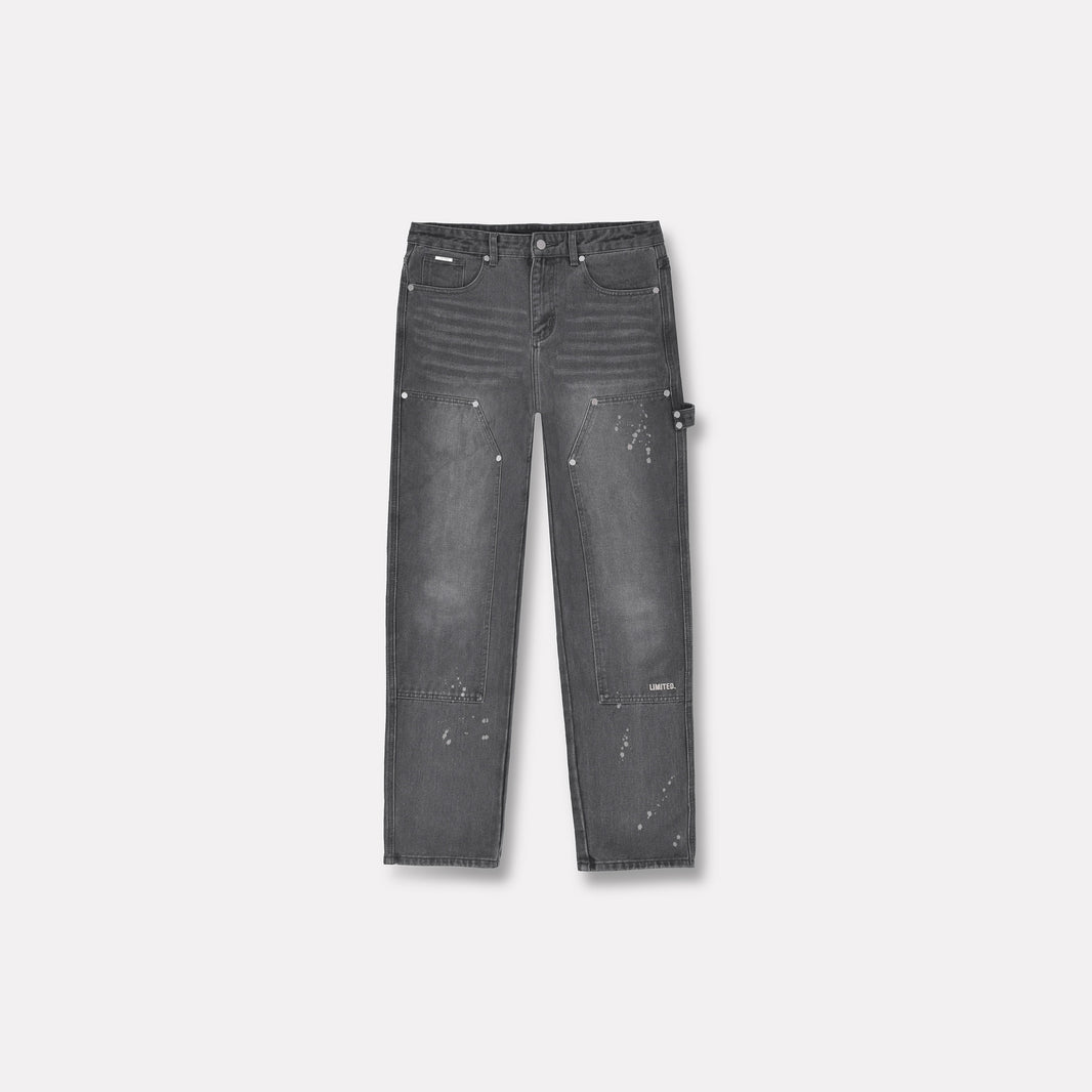 LIMITED. Infinity Carpenter Denim - Grey with Paint Splatter