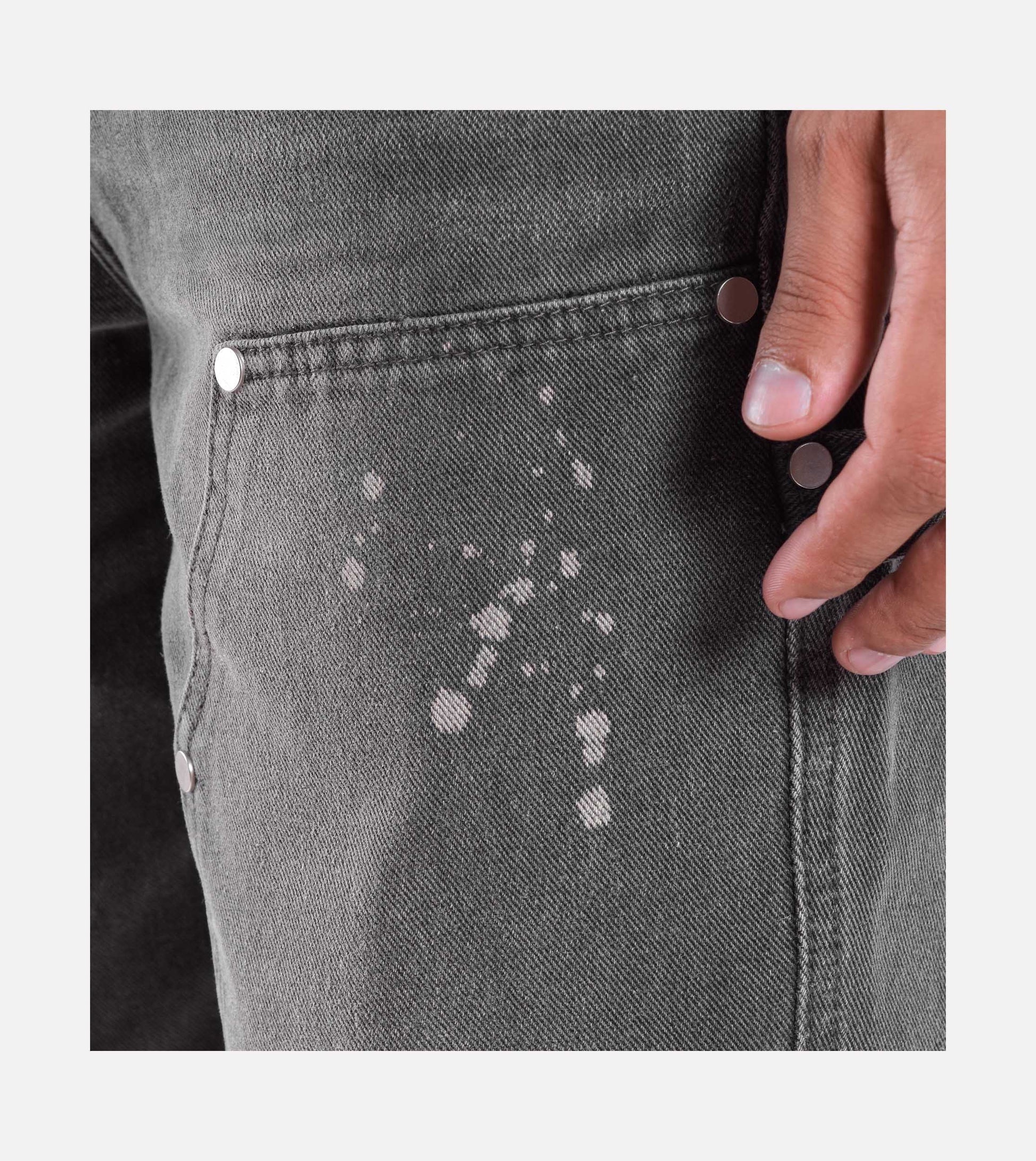 LIMITED. Infinity Carpenter Denim - Grey with Paint Splatter