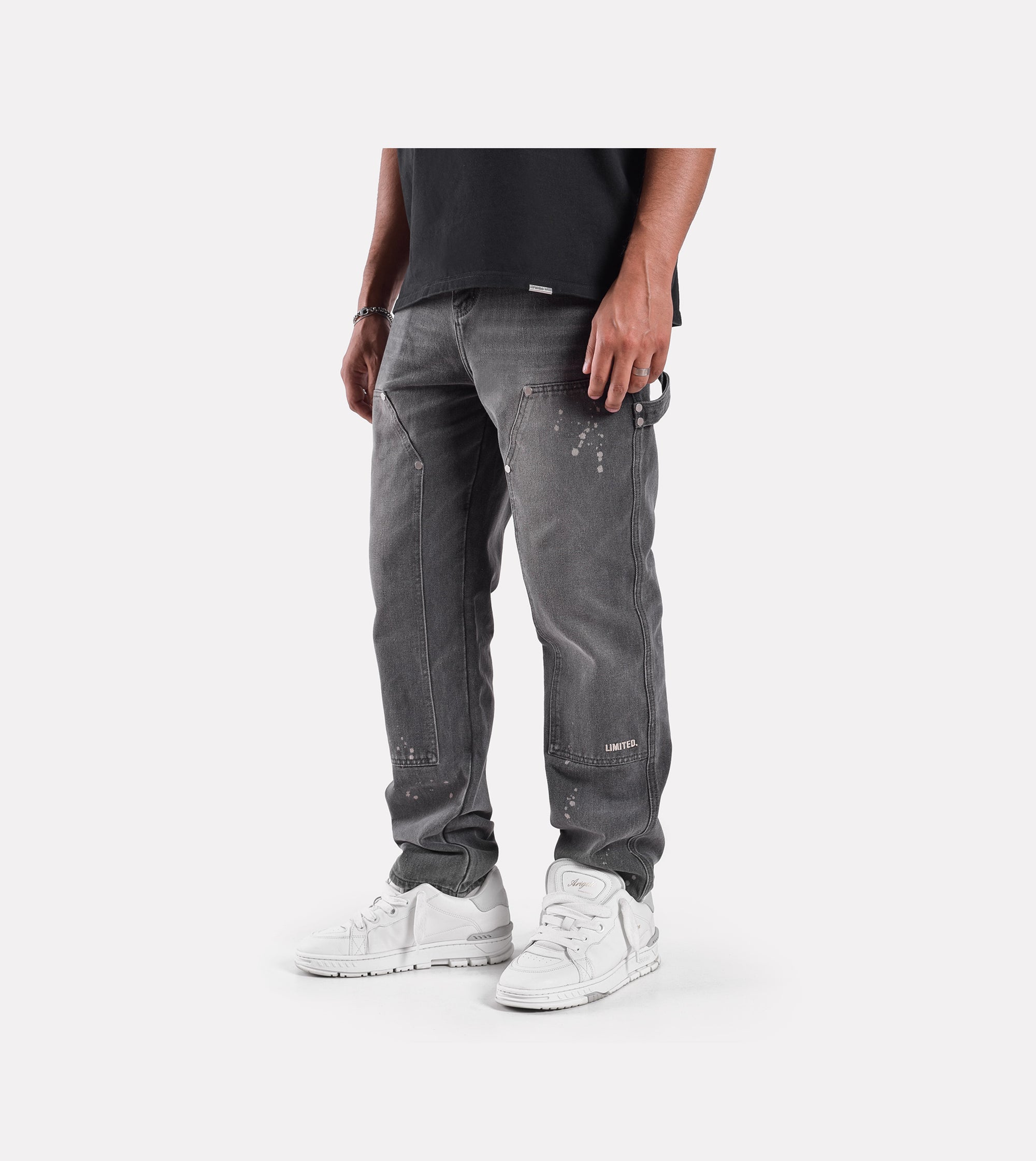 LIMITED. Infinity Carpenter Denim - Grey with Paint Splatter