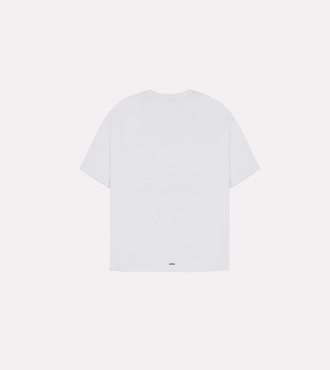 LIMITED. men's medium fit white t-shirt with black Signature Infinity logo print on the front